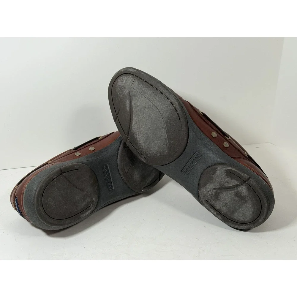 Rockport, Men's Zealand Brown Leather Boat‎ Shoes, Size 11.5